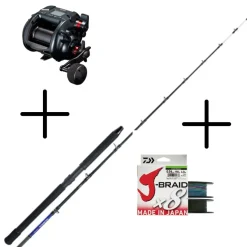 Kit de Peche Shimano Technium Deep Drop & Moulinet Plays 3000 A avec Tresse Daiwa 1500m