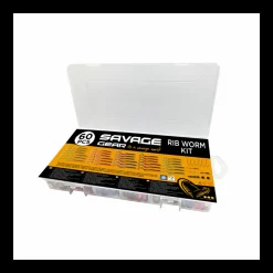 Kit Leurres souples Savage Gear Rib Worm 60 pieces