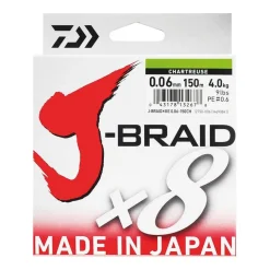 Tresse Daiwa J Braid X8 Chartreuse 150m