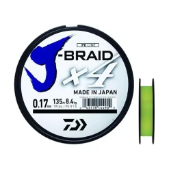 Tresse Daiwa J Braid X4 270m Jaune